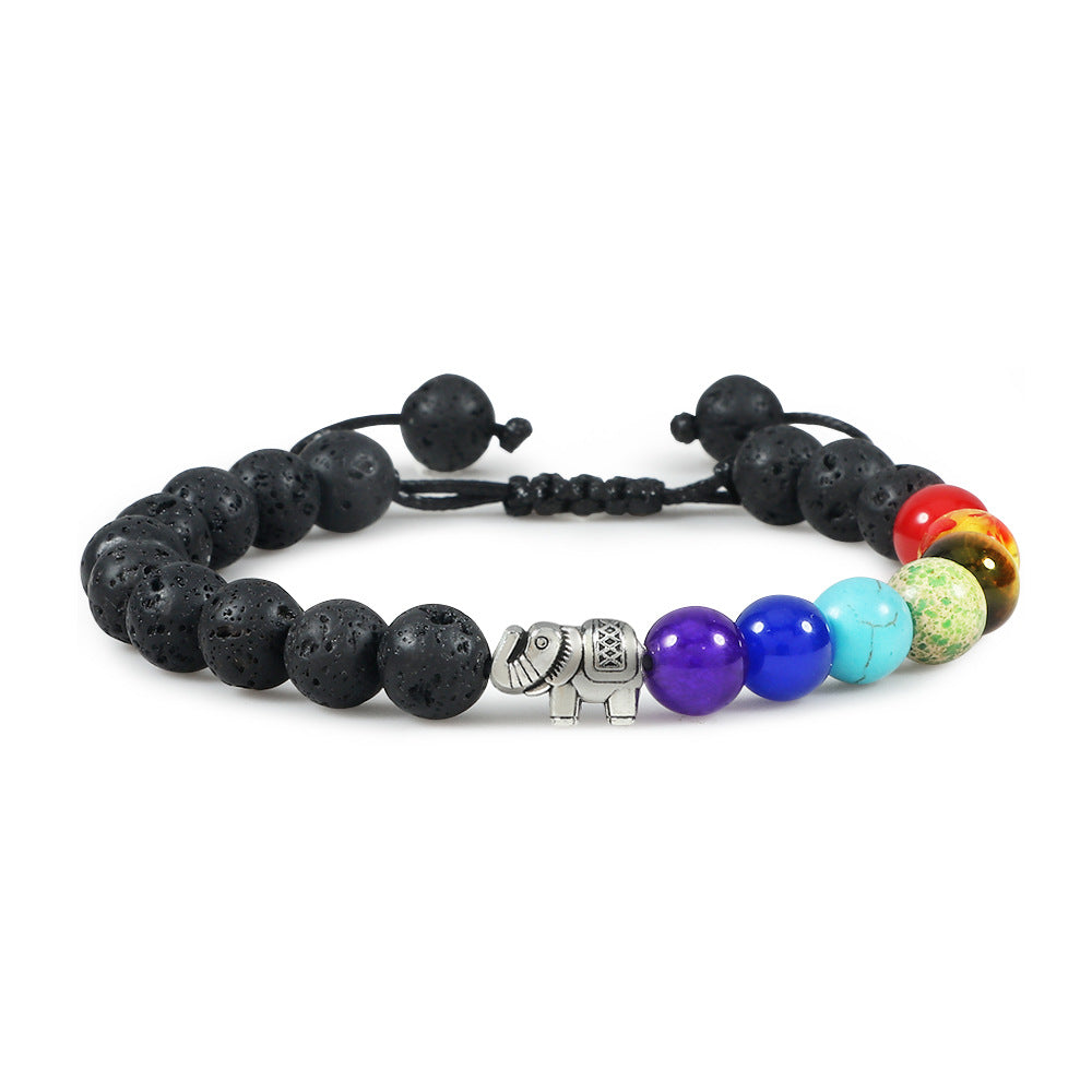 Pulsera ajustable trenzada de aleación de elefante al por mayor